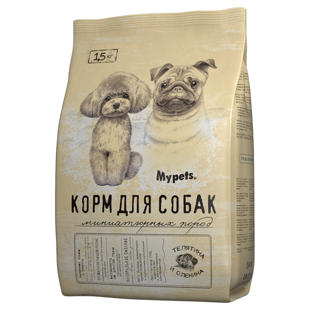 Сухой корм для крупных и средних собак MyPetsс с телятиной и олениной - фото 5634