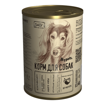 MYPETS полноценный корм для собак мясное ассорти с ягненком, 340 г