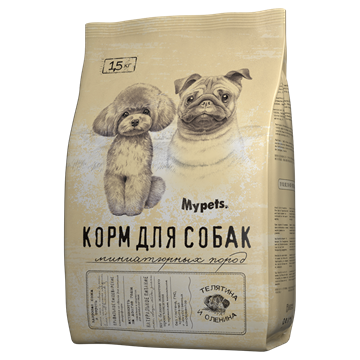 Сухой корм для крупных и средних собак MyPetsс с телятиной и олениной